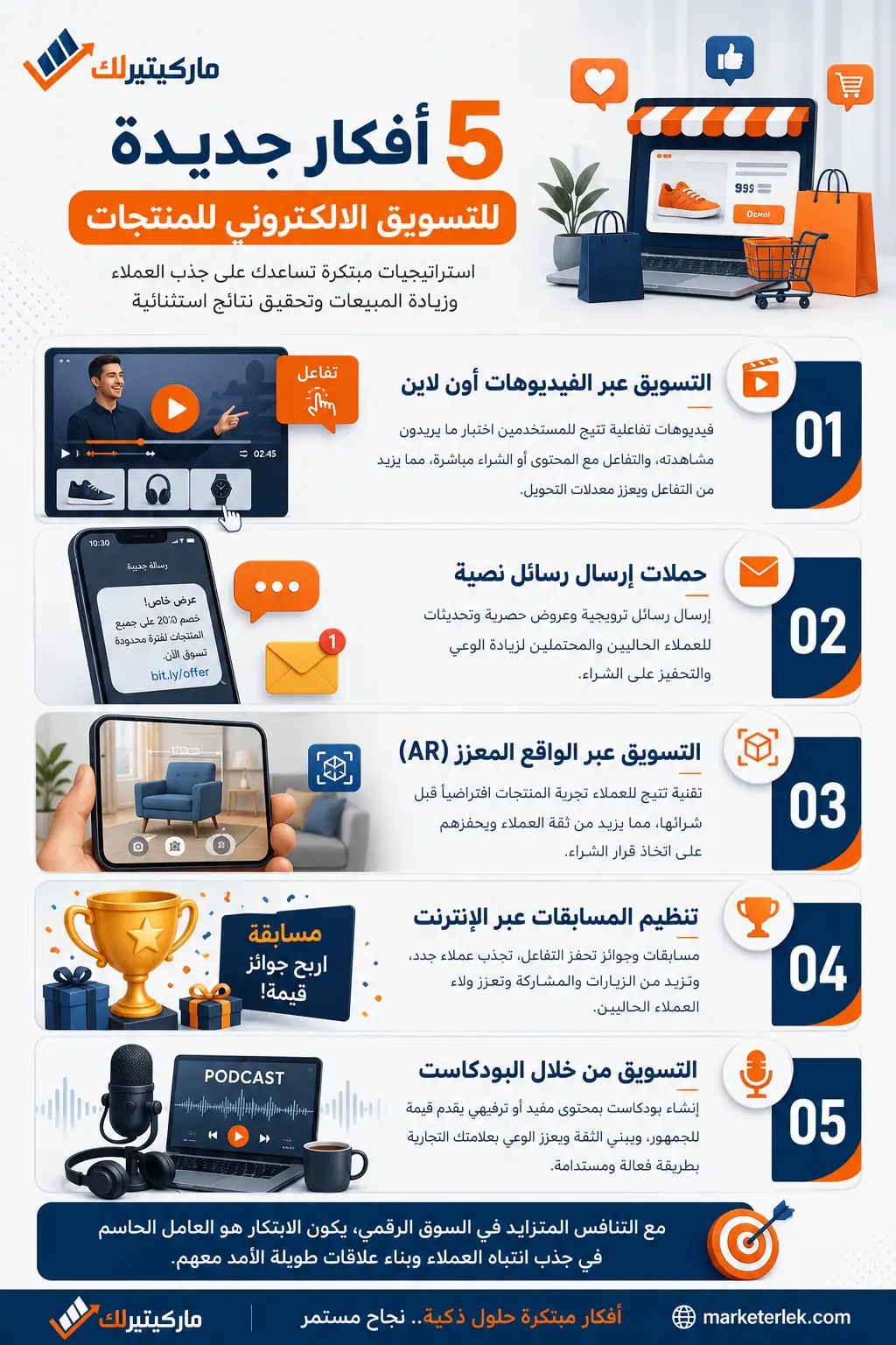 5 أفكار جديدة للتسويق الالكتروني للمنتجات